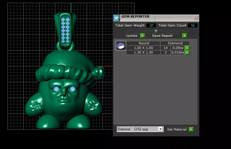 Gold Santa-Inspired Character Pendant 3D print model_5