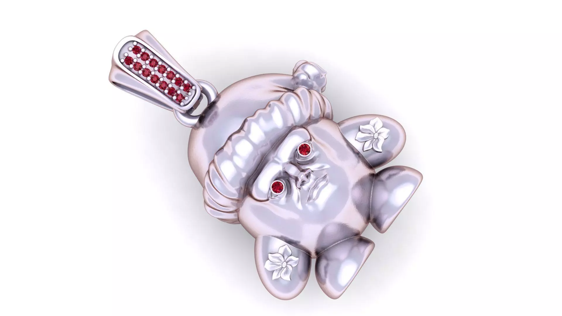 Gold Santa-Inspired Character Pendant 3D print model_2