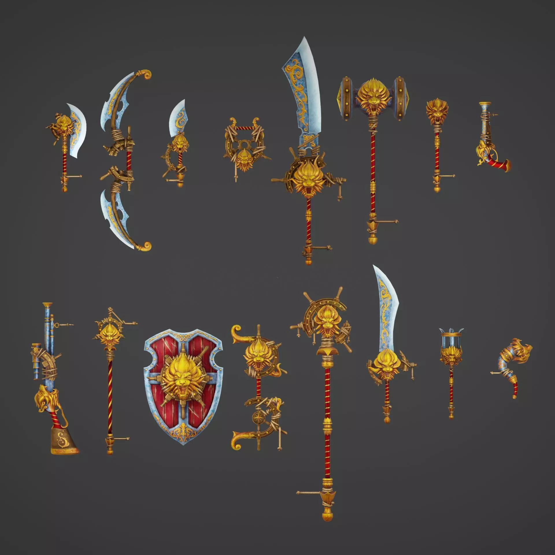 Lions Champion Weapons Low-poly 3D model_0