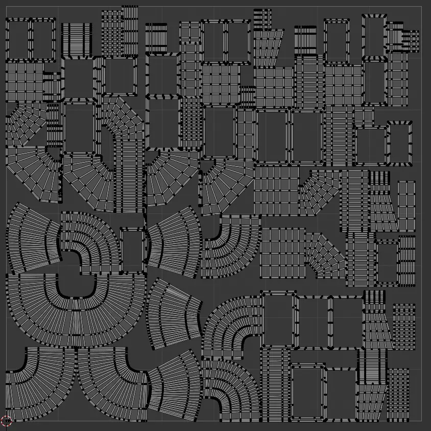 Modular Industrial Air Duct System Low-poly 3D model_11