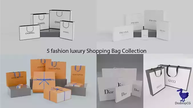 Luxury Shopping Bag Collection - 3D Brand Packaging Pack - Vol 1 