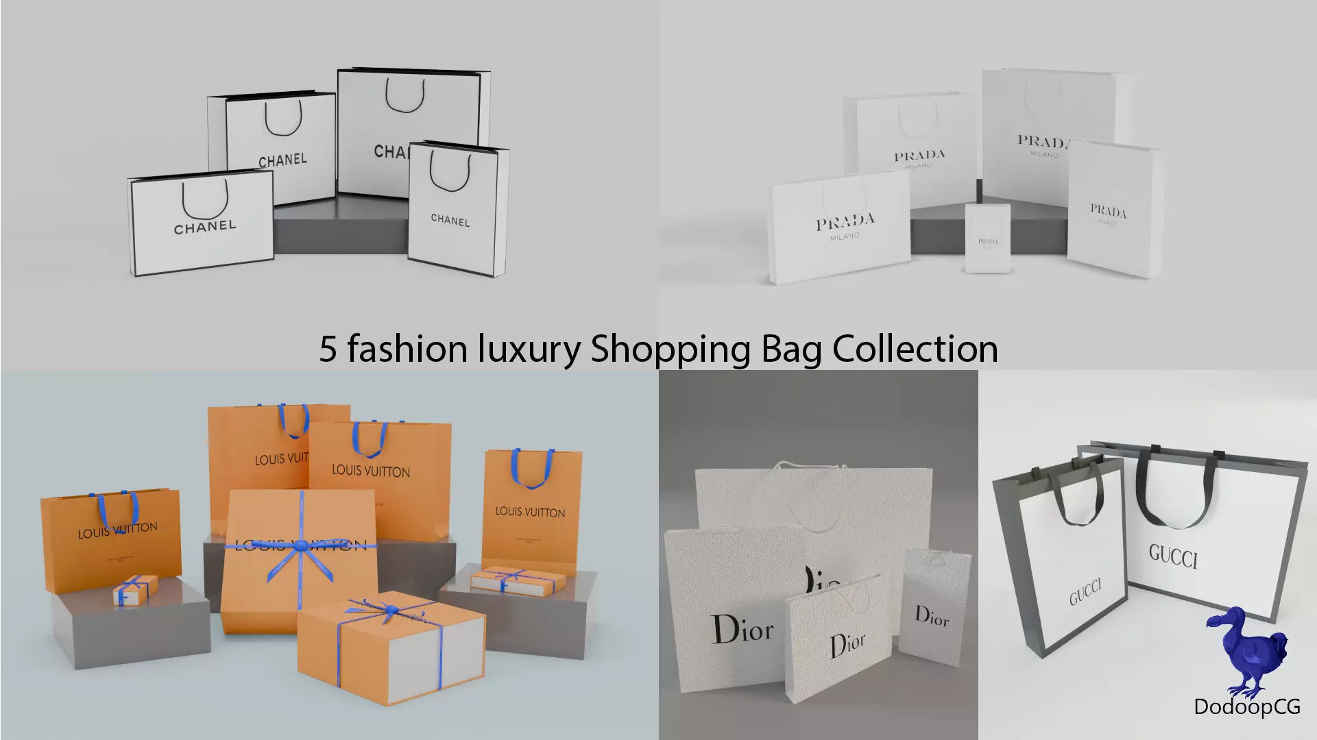Luxury Shopping Bag Collection - 3D Brand Packaging Pack - Vol 1 _0