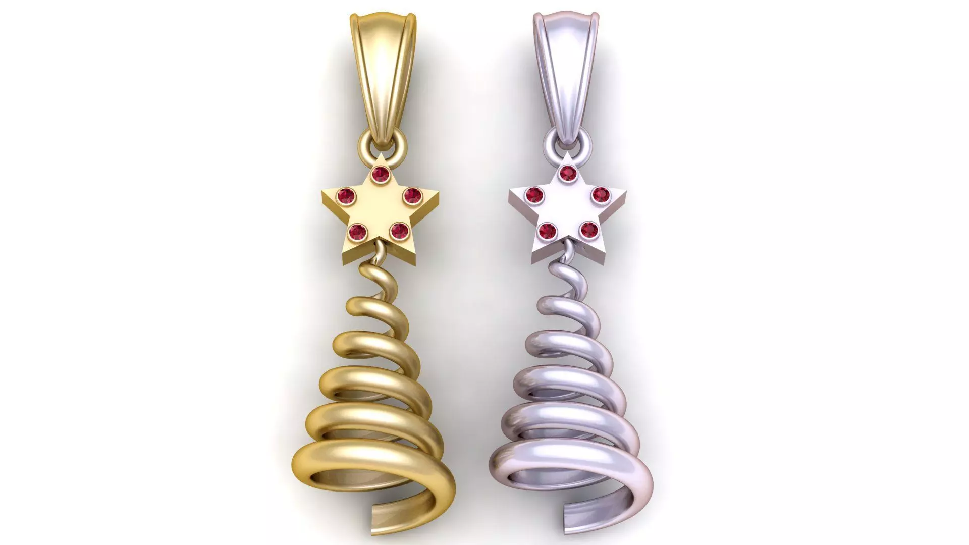 spiral  tree inspired pendant 3D print model_2