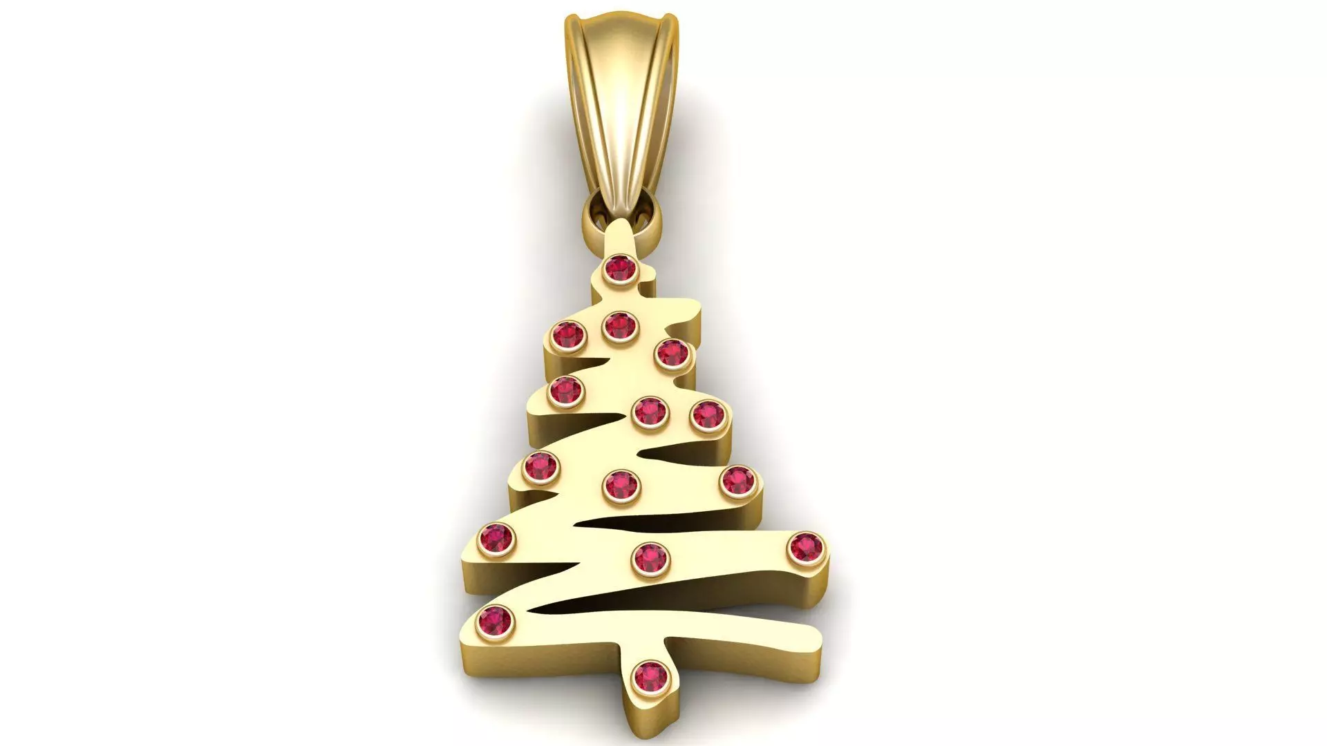 Christmas Tree Gold Pendant  3D print model_0