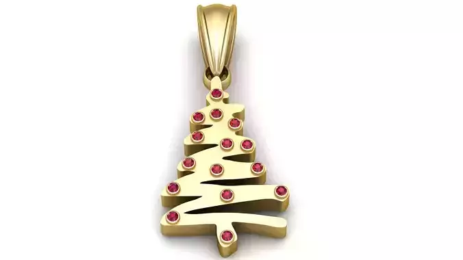 Christmas Tree Gold Pendant  3D print model