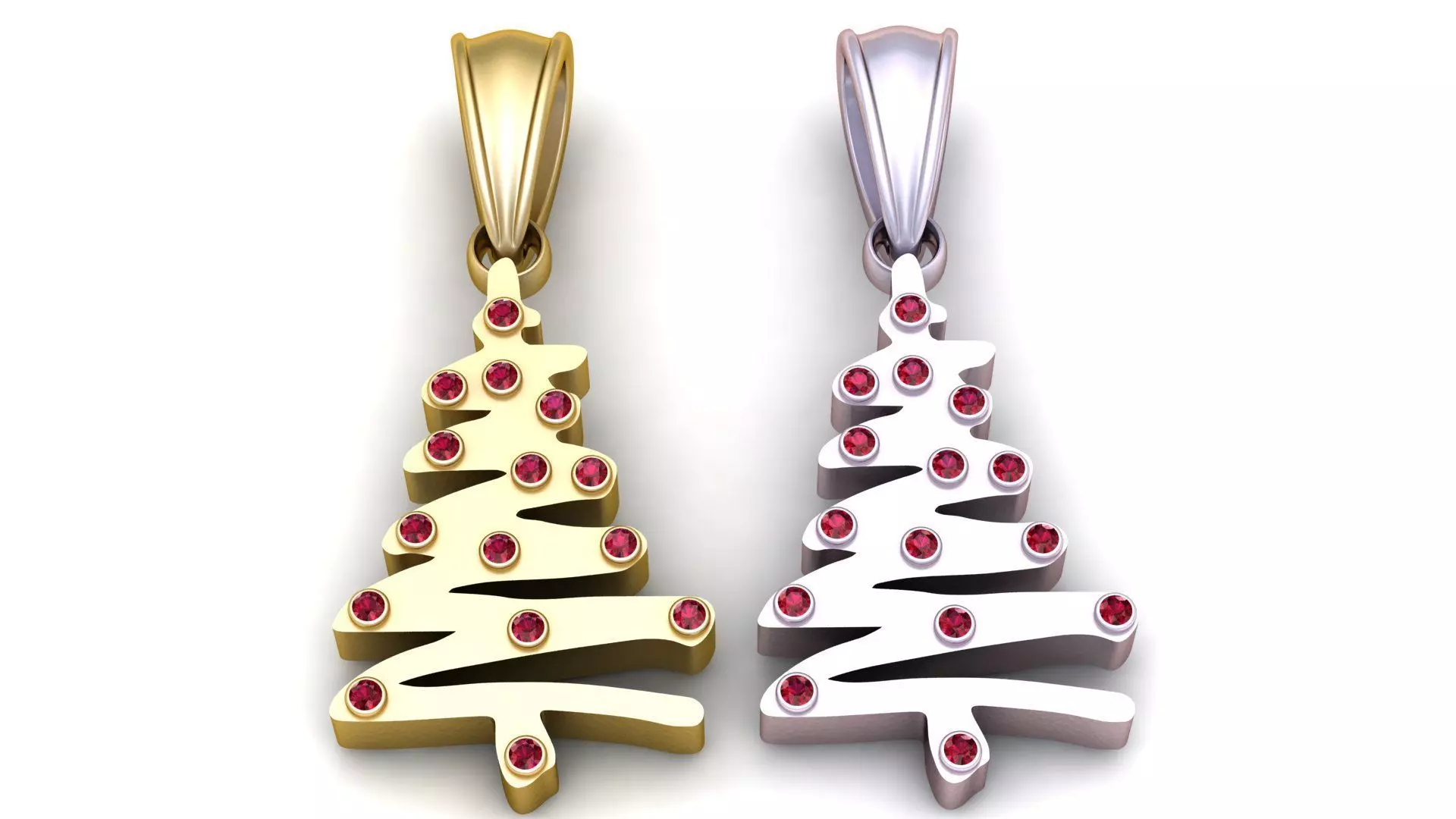 Christmas Tree Gold Pendant  3D print model_1