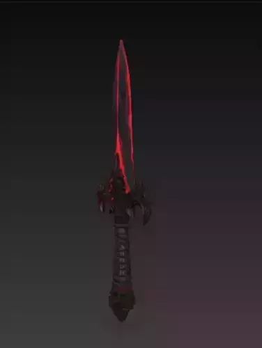 Bloodbound Dagger Cursed Obsidian Blade with Glowing Red Runes
