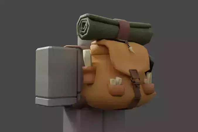 Stylized Adventure Backpack Lowpoly