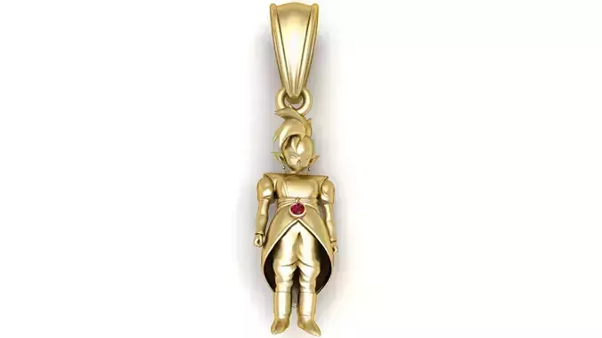 Anime Warrior Inspired Gold Pendant 