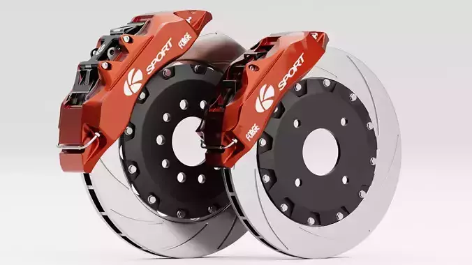 K Sport Brake Caliper and Brake Disc 3D model