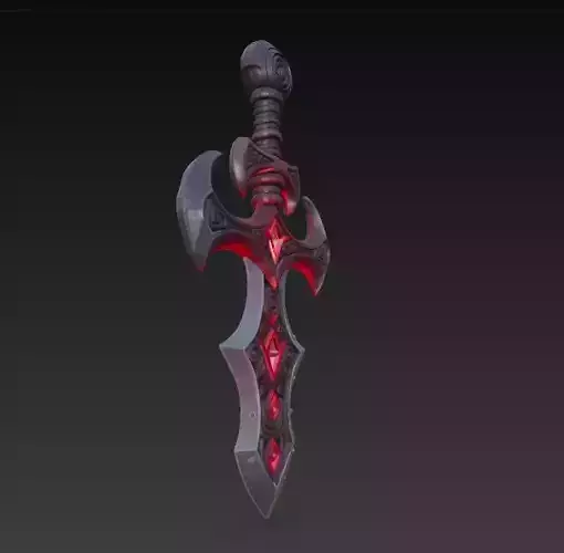 Crimson Sigil Blade - Fantasy Dagger with Blood Runes 