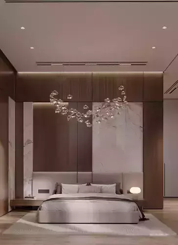 Modern Luxury Villa Bedroom Interior 3D Model MAX