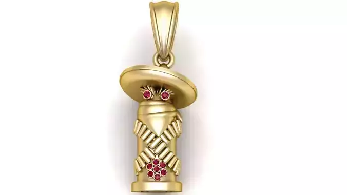 Mystery Warrior Gold Pendant 3D print model