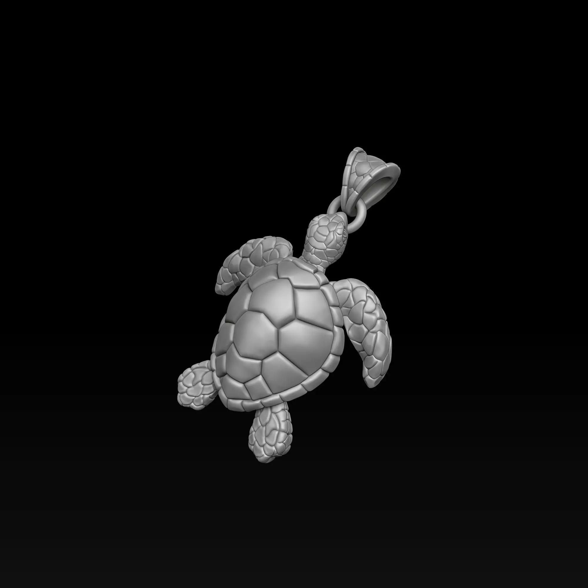 Turtle Pendant 3D print model_5