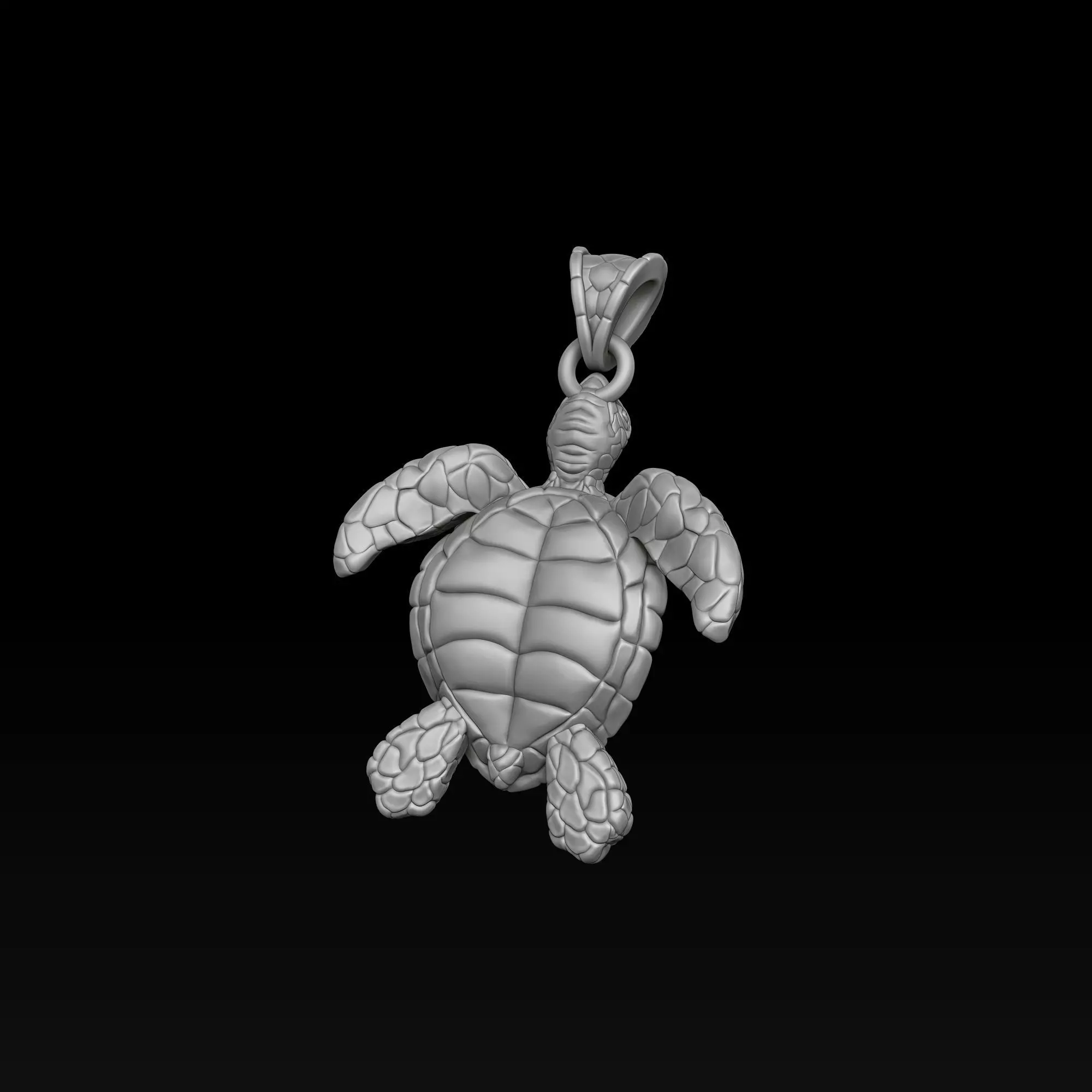 Turtle Pendant 3D print model_6