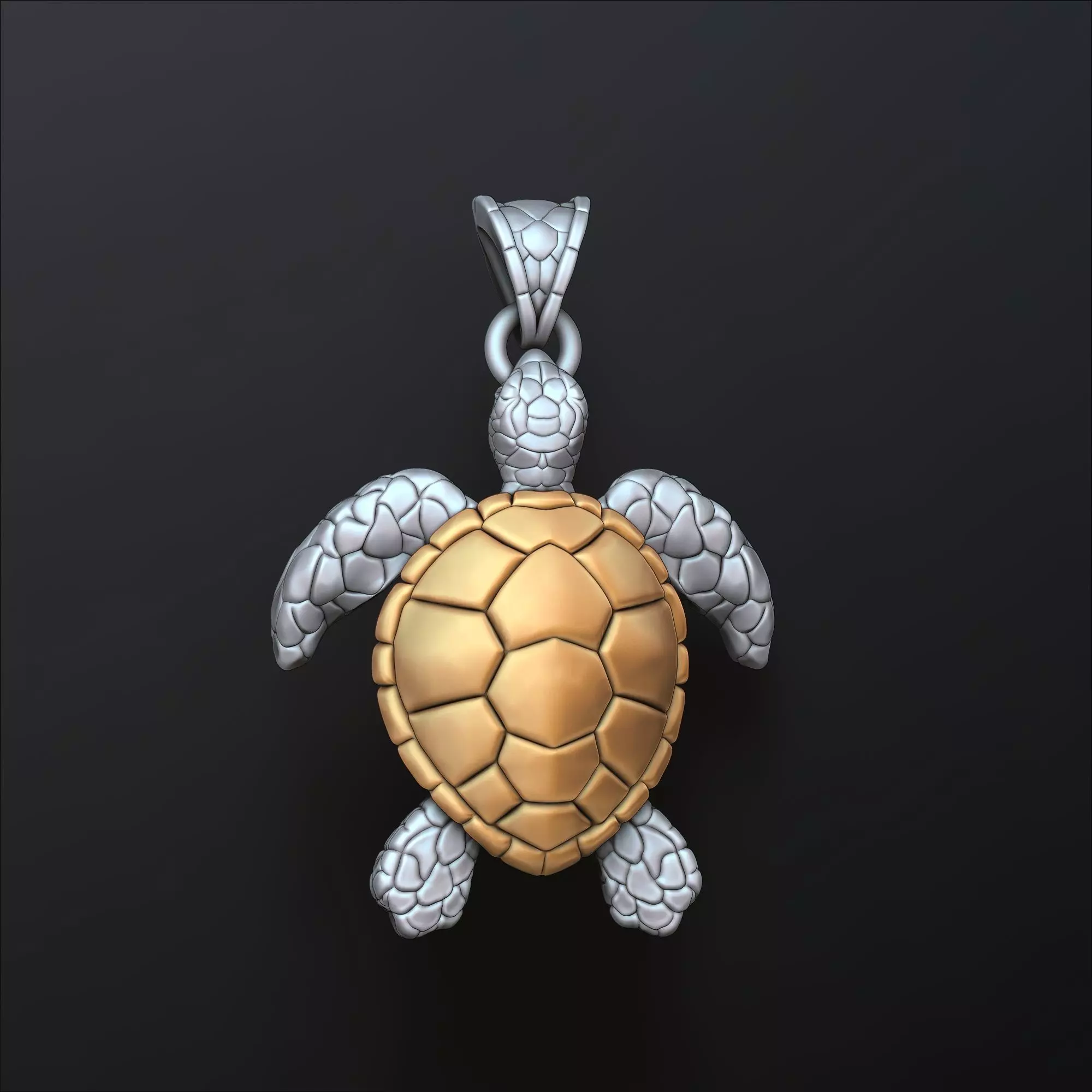 Turtle Pendant 3D print model_0