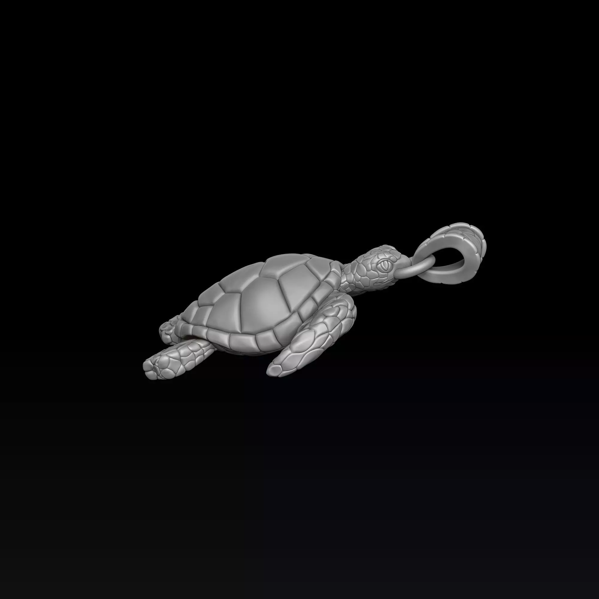 Turtle Pendant 3D print model_7
