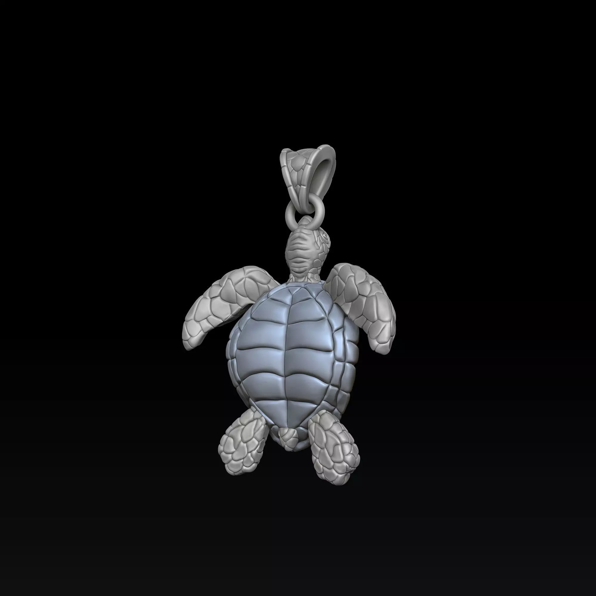 Turtle Pendant 3D print model_4