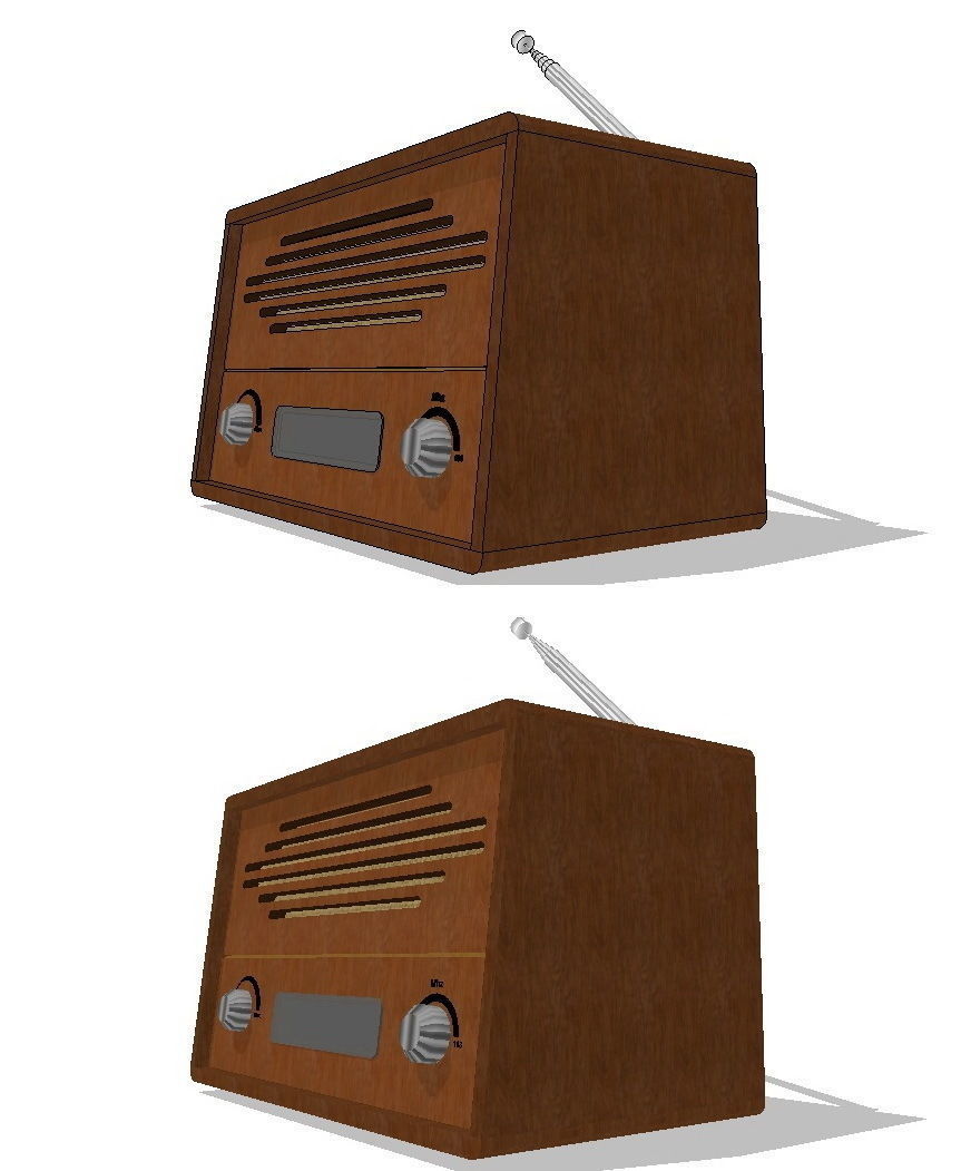 Radio wooden 3D print model_1