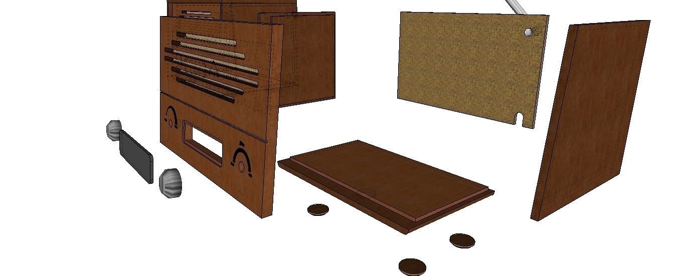 Radio wooden 3D print model_4