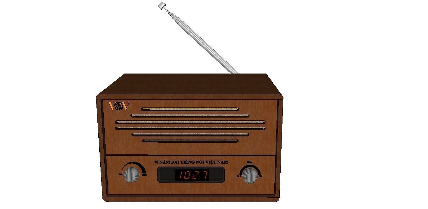 Radio wooden 3D print model_7