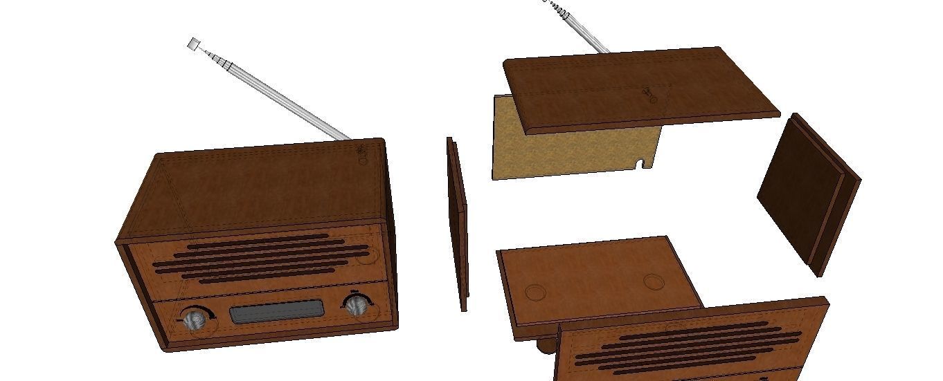 Radio wooden 3D print model_2