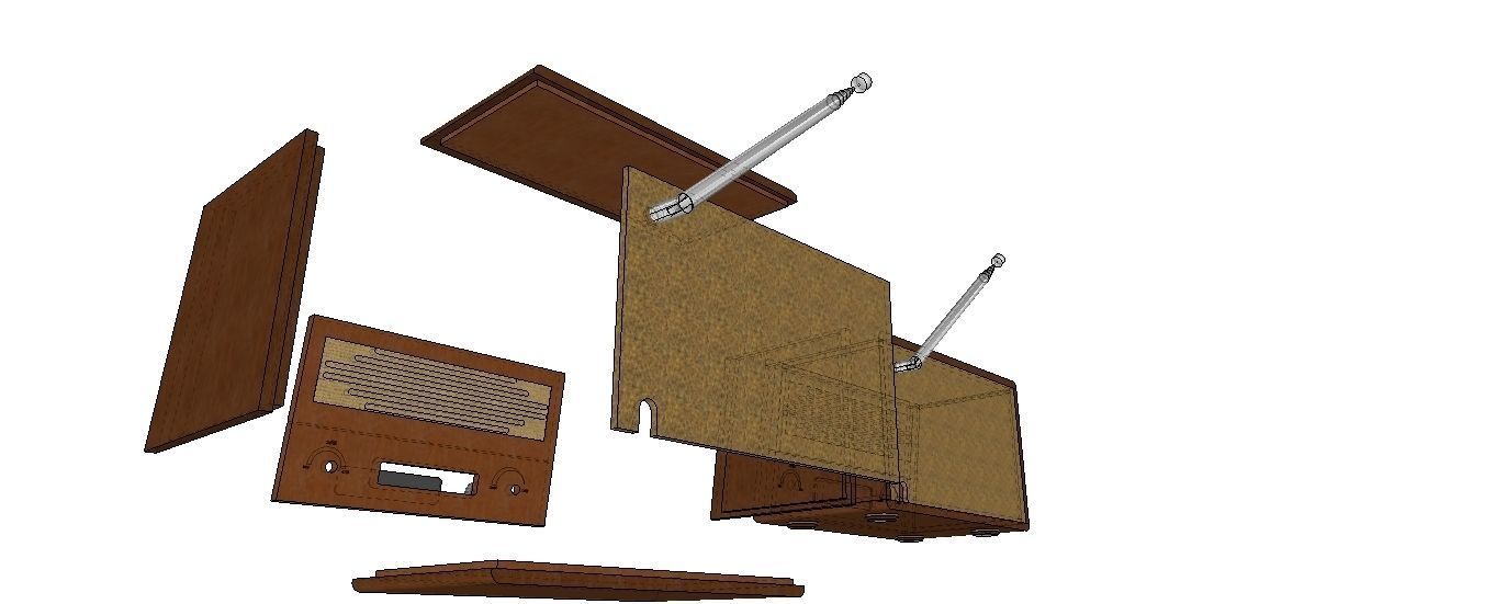 Radio wooden 3D print model_3