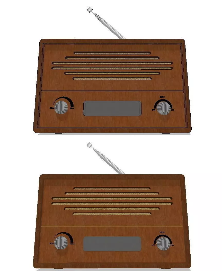 Radio wooden 3D print model_0