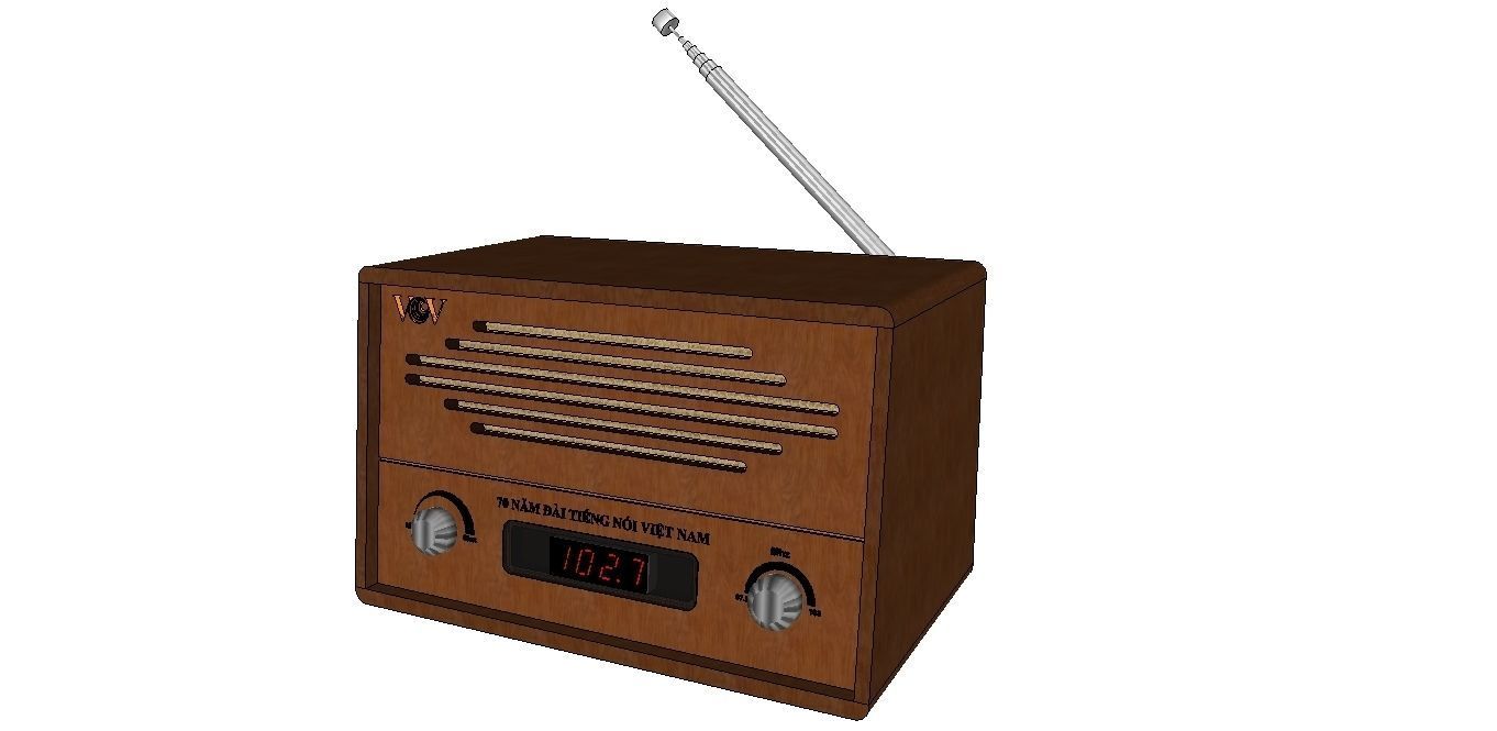 Radio wooden 3D print model_9