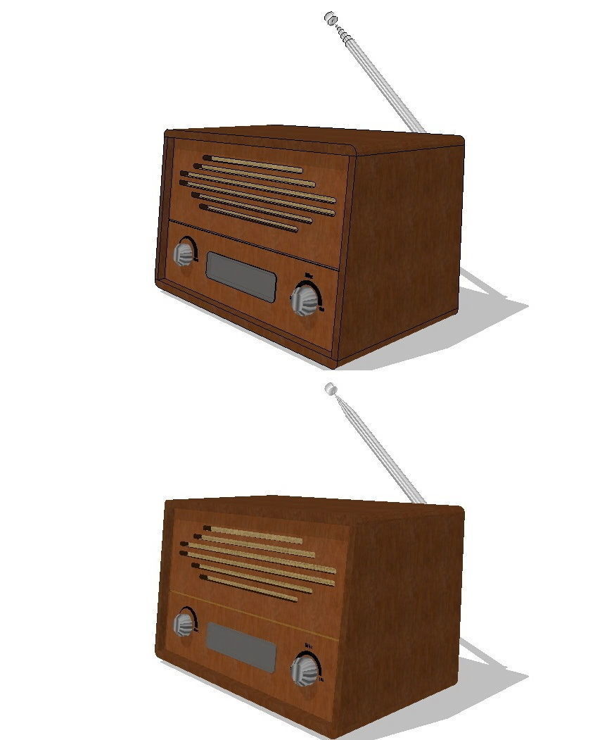 Radio wooden 3D print model_6