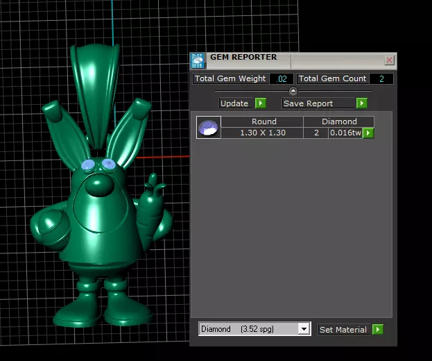 Playful Bunny Character Gold Pendant 3D print model_5