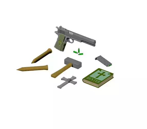 Toy 1911 and Vampire killing kit