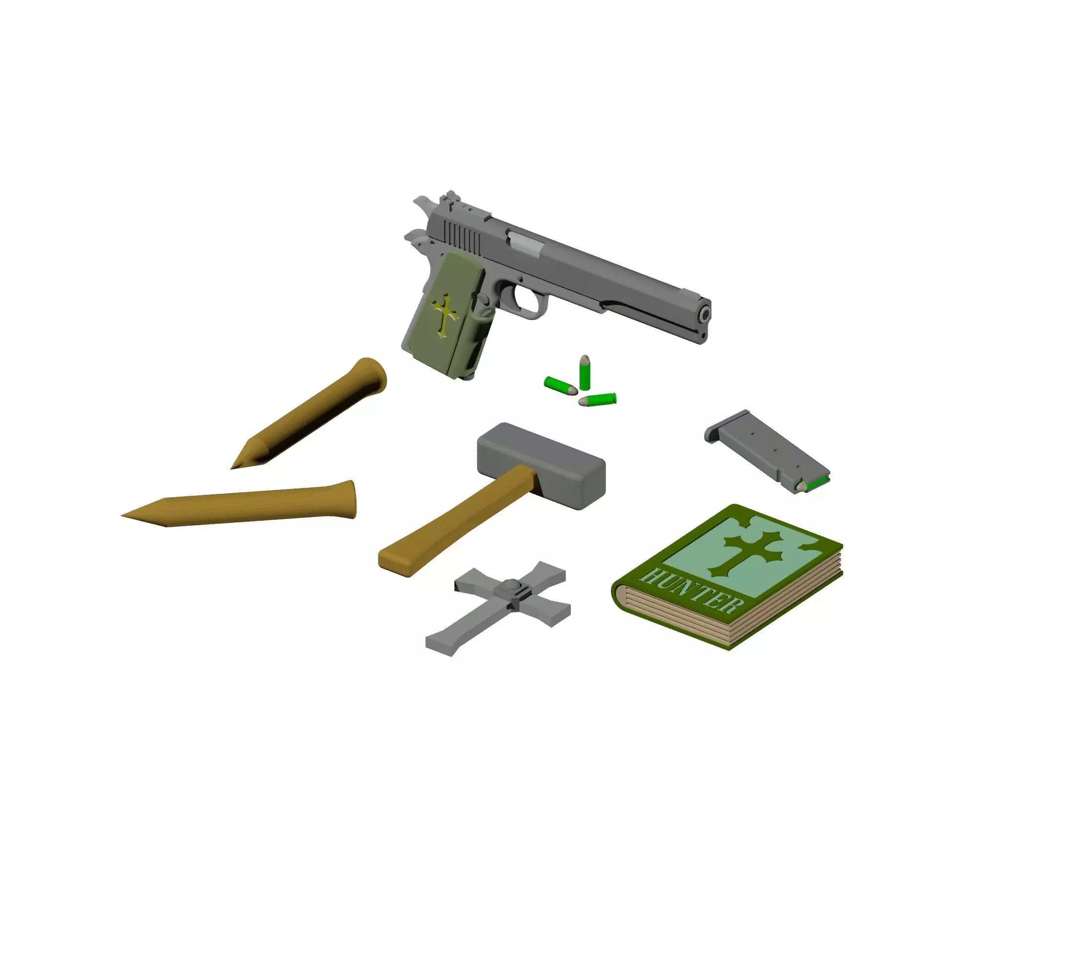 Toy 1911 and Vampire killing kit 3D print model