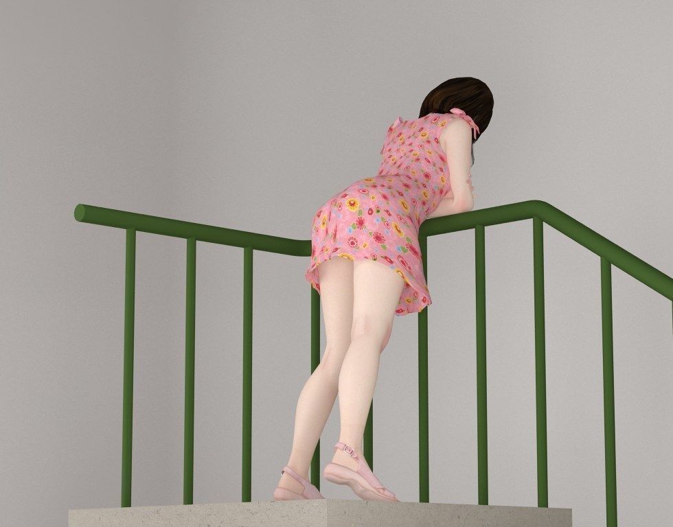 Mariko dress pose 08 3D model_5