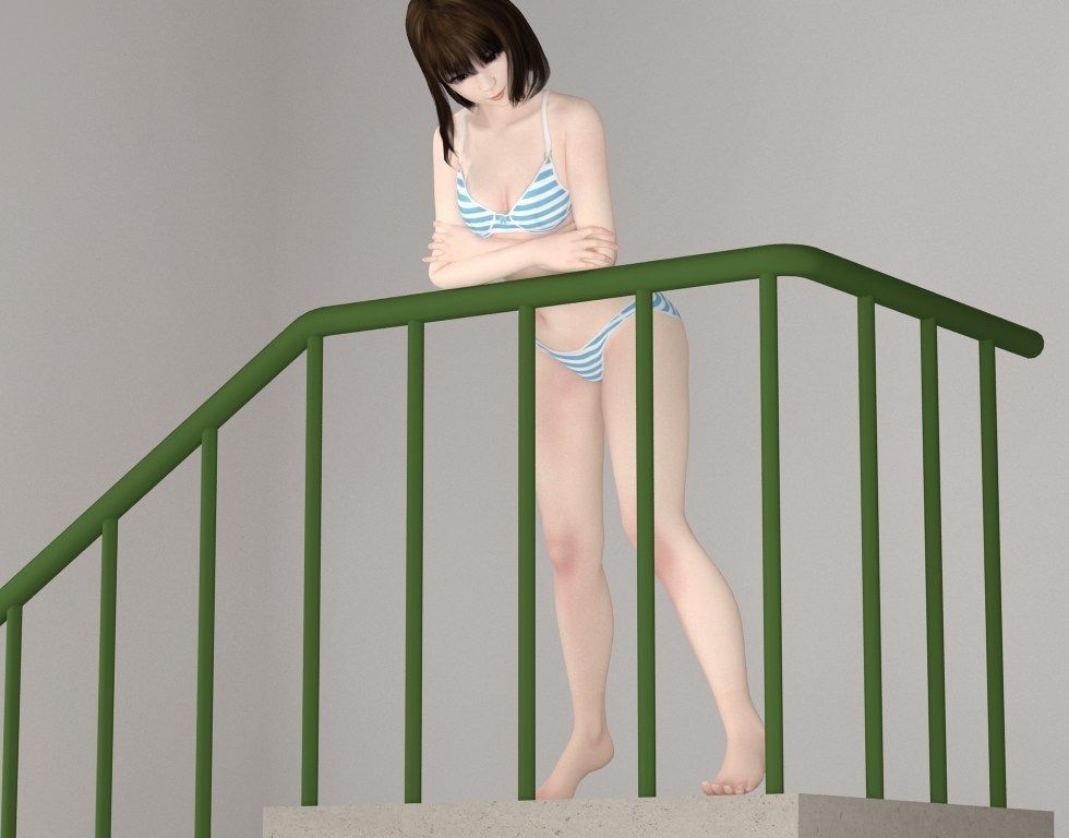 Mariko dress pose 08 3D model_3