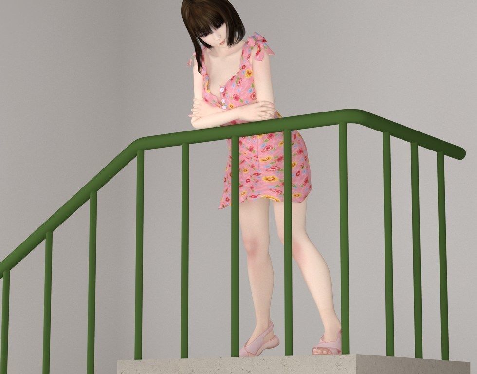 Mariko dress pose 08 3D model_2