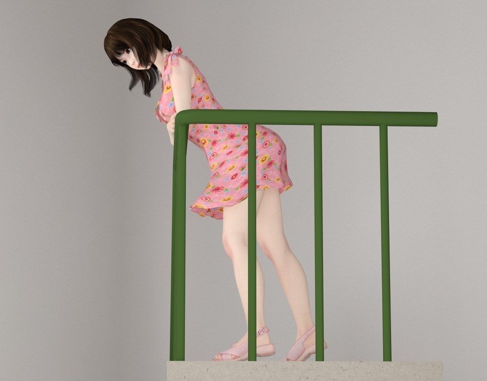 Mariko dress pose 08 3D model_11