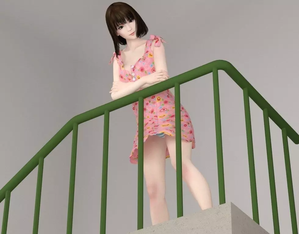 Mariko dress pose 08 3D model_0