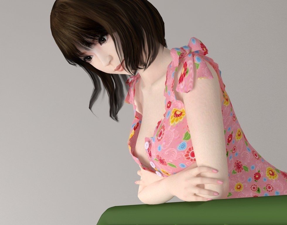 Mariko dress pose 08 3D model_1
