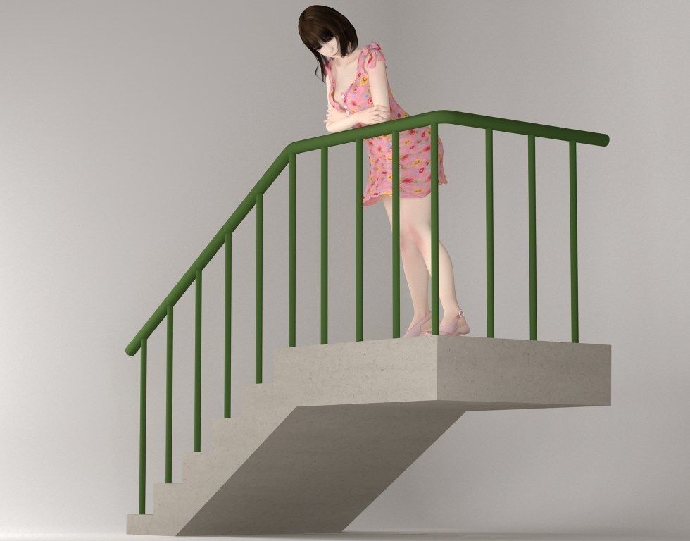 Mariko dress pose 08 3D model_14