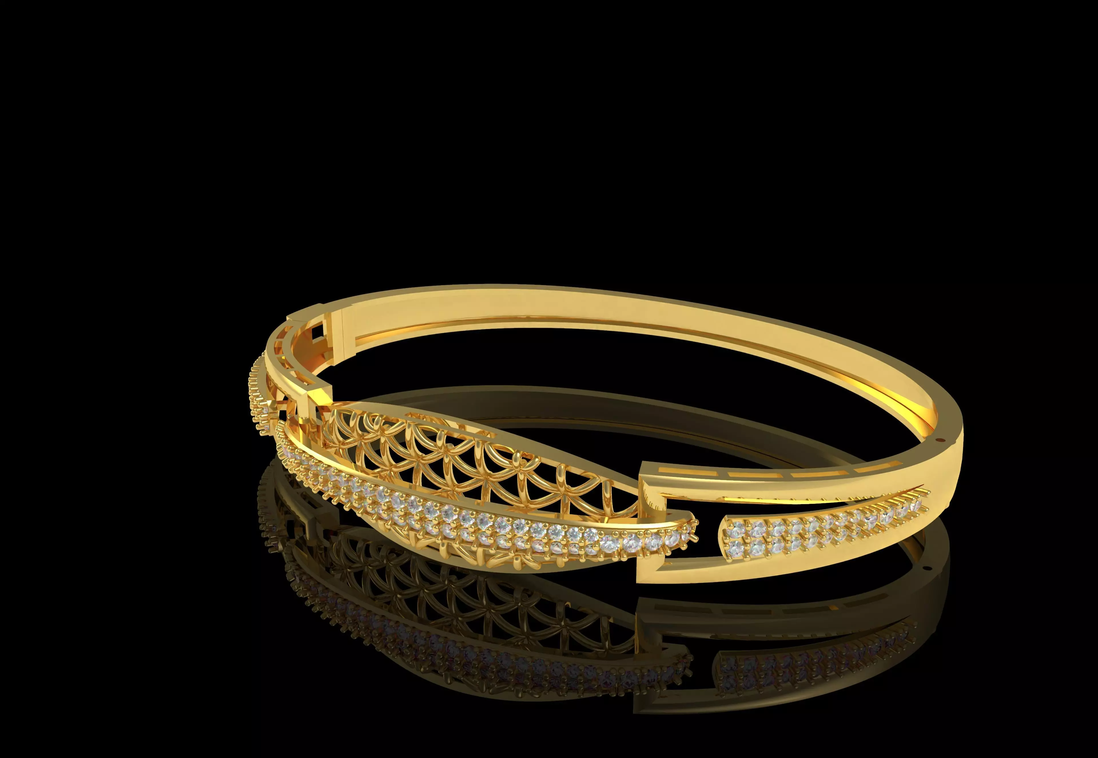 Art Deco Bracelet 01 3D print model_4