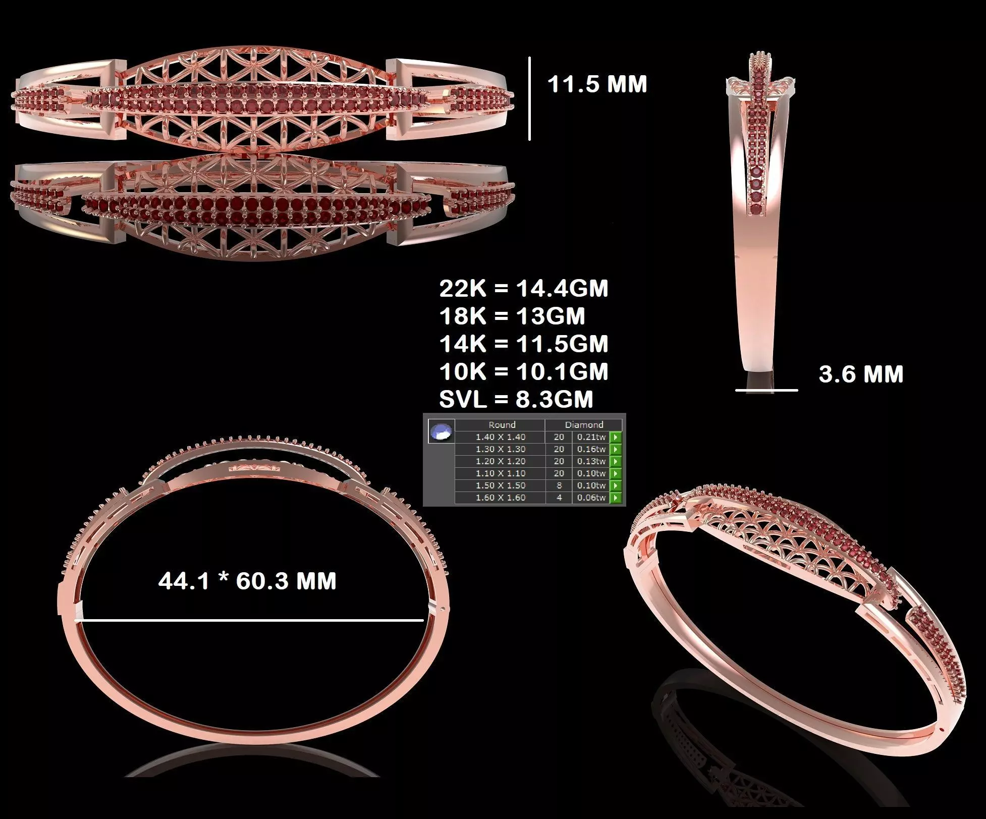 Art Deco Bracelet 01 3D print model_61
