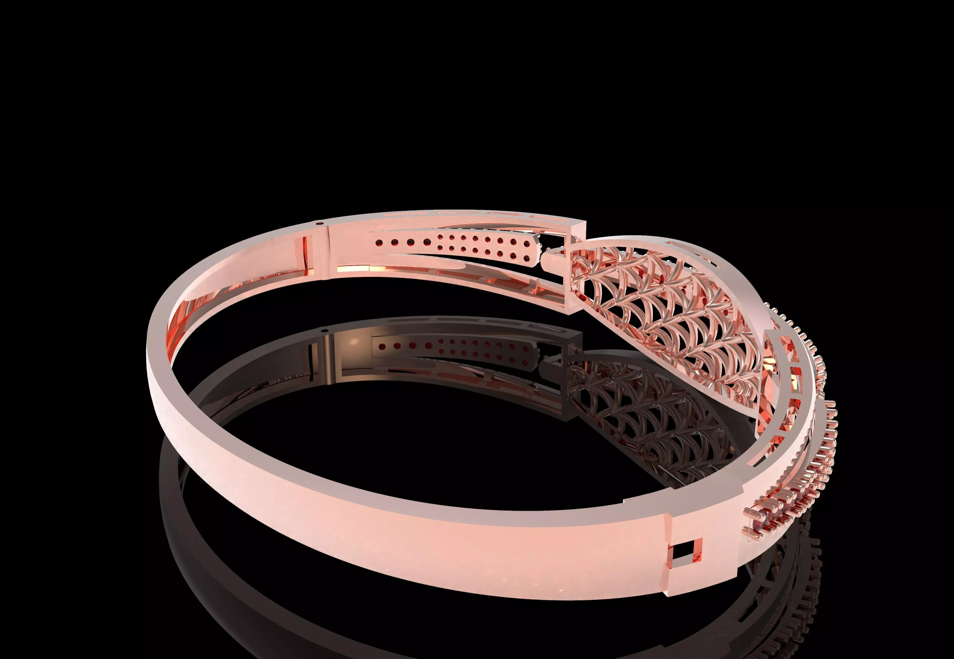 Art Deco Bracelet 01 3D print model_30