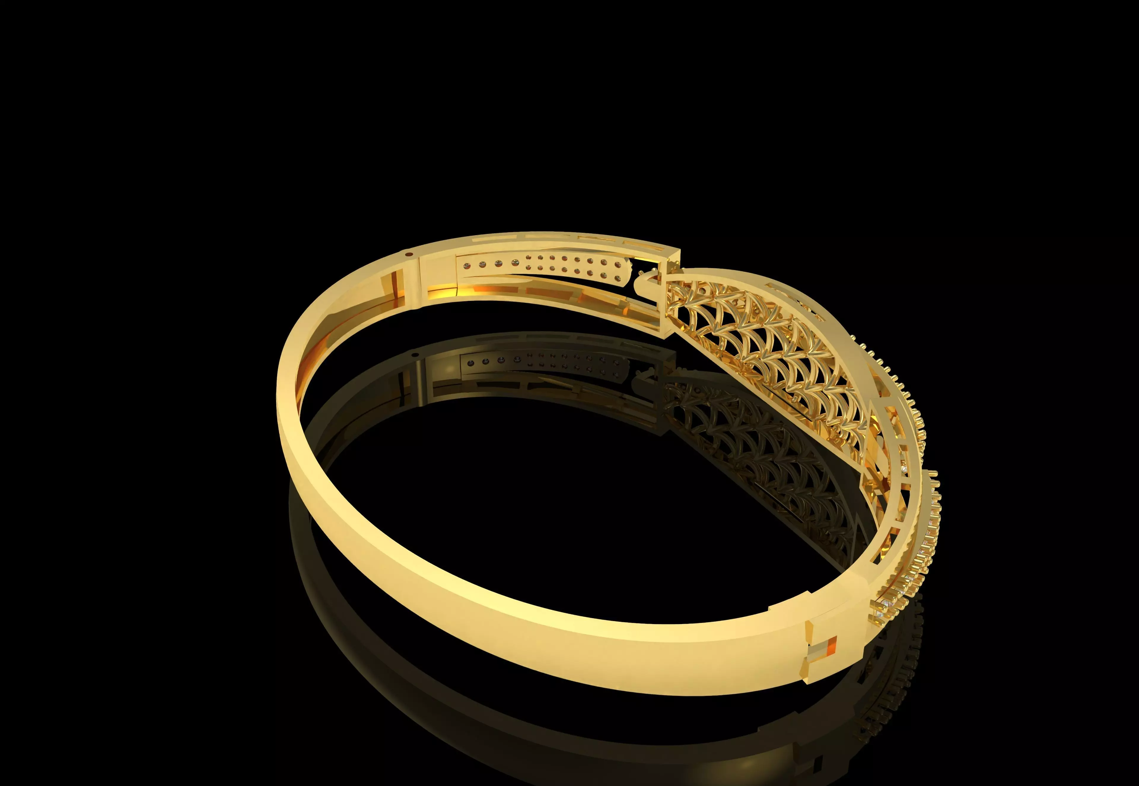 Art Deco Bracelet 01 3D print model_3
