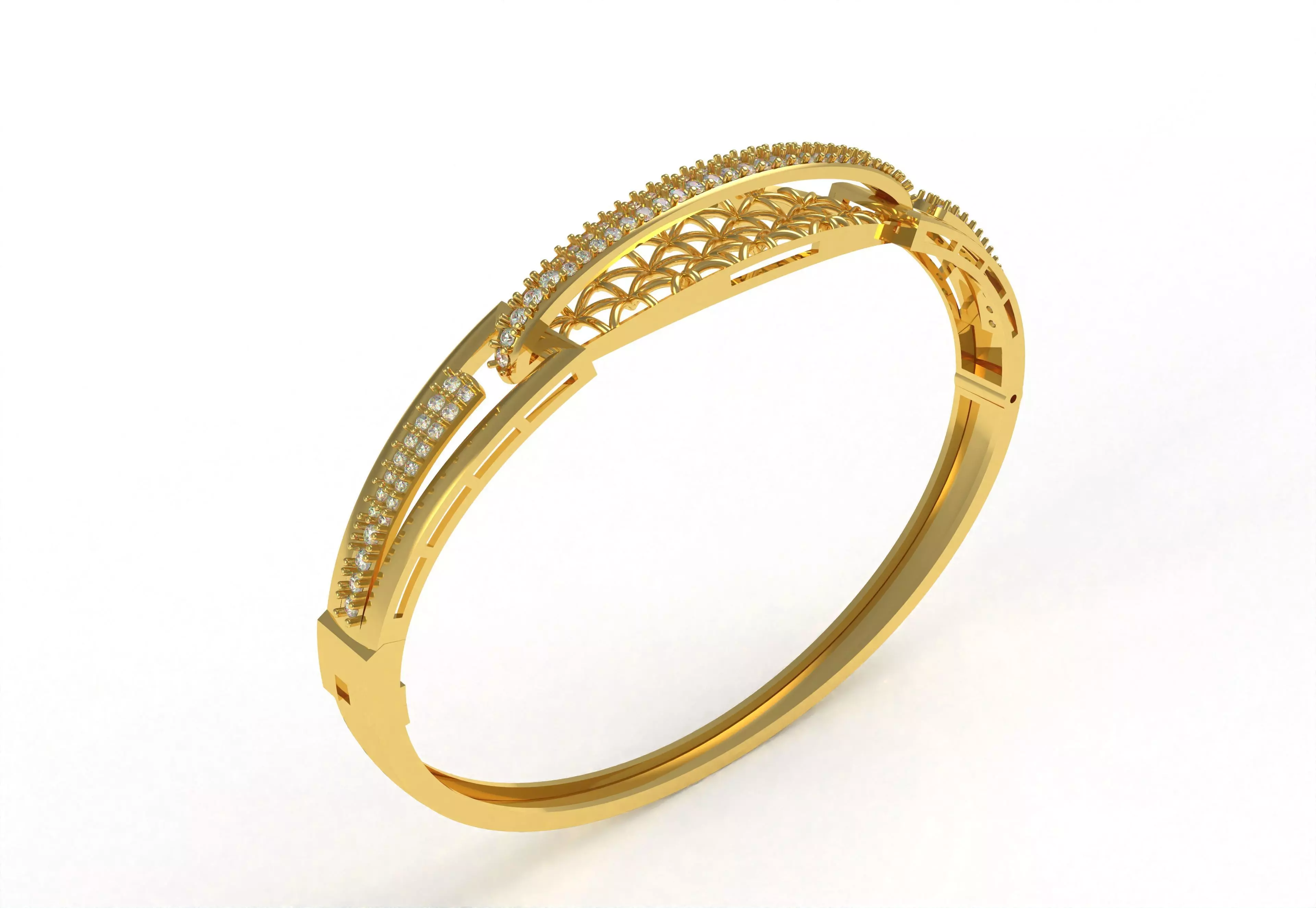 Art Deco Bracelet 01 3D print model_50