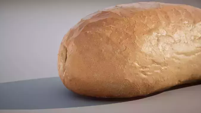 Low -Poly Bread Game ready 5K triangles 4K PBR textures model Low-poly 3D model 5