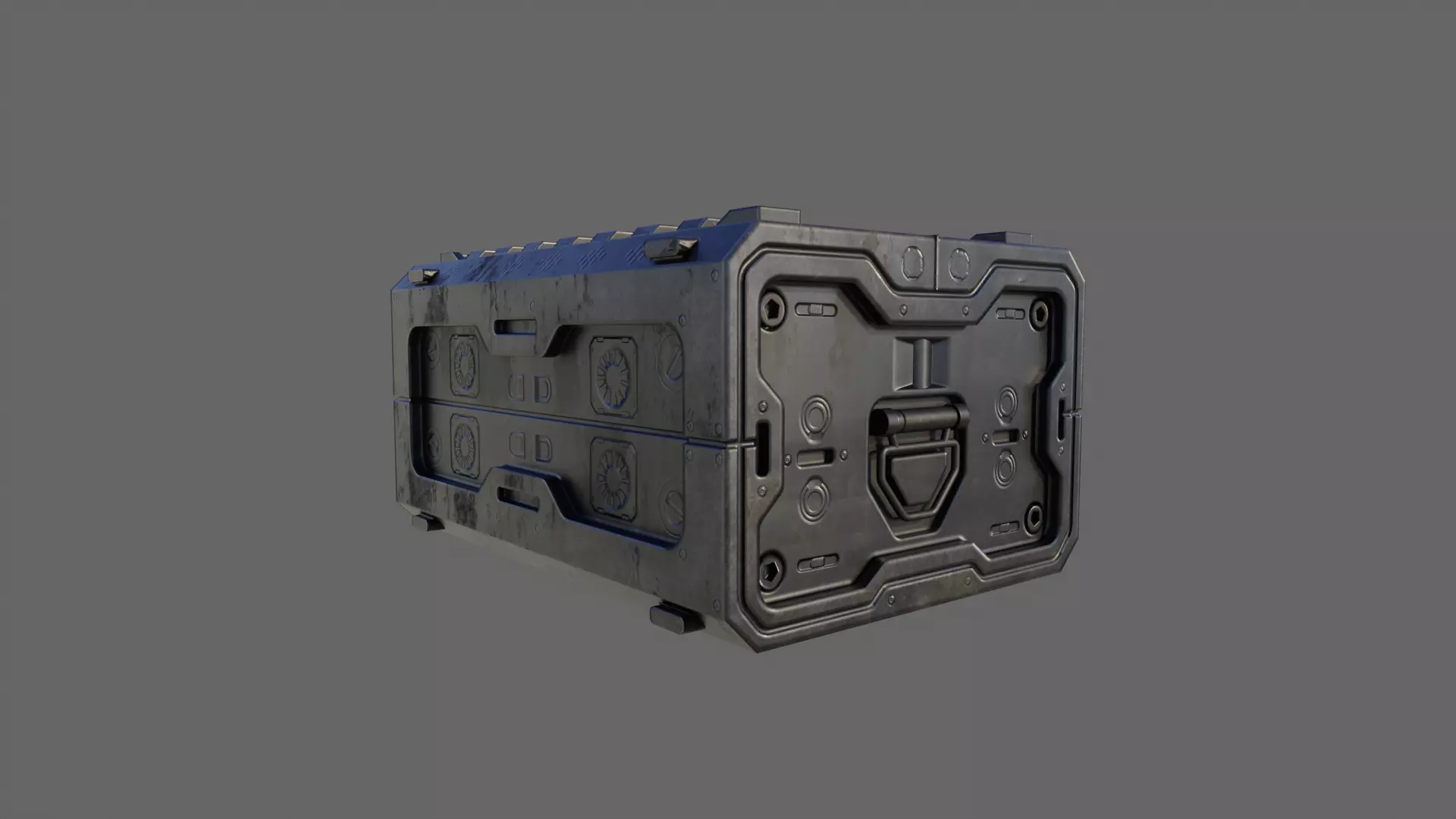 Scifi Crate Game Asset with 10 Texture Variants - PBR Unity Low-poly 3D model_13