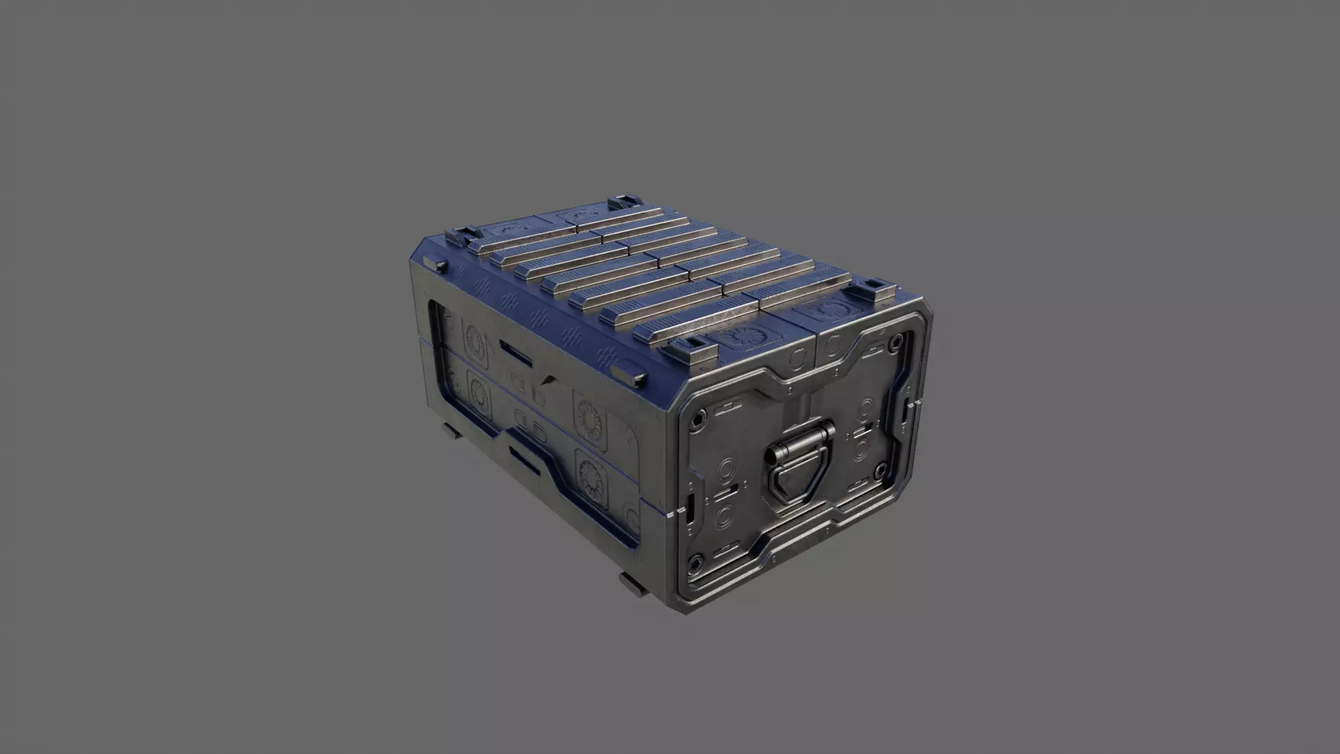 Scifi Crate Game Asset with 10 Texture Variants - PBR Unity Low-poly 3D model_30