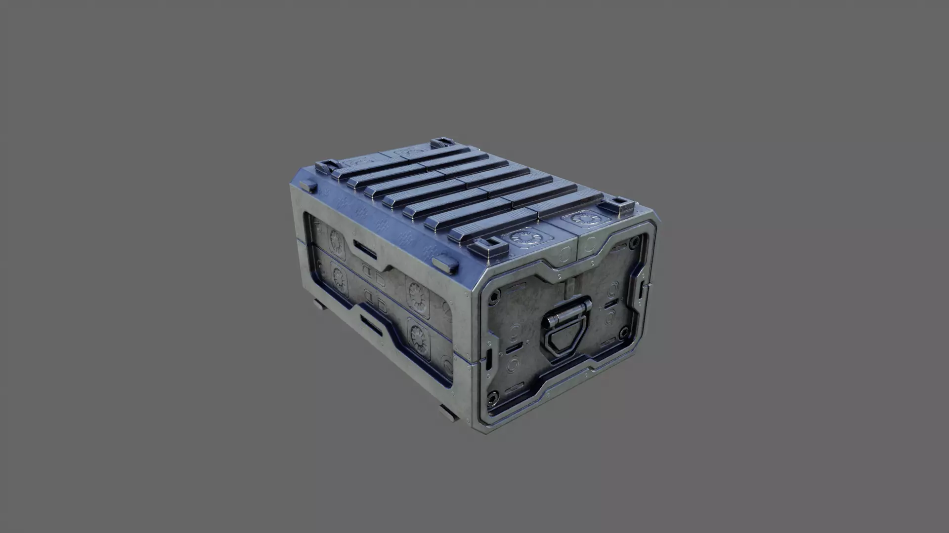 Scifi Crate Game Asset with 10 Texture Variants - PBR Unity Low-poly 3D model_23