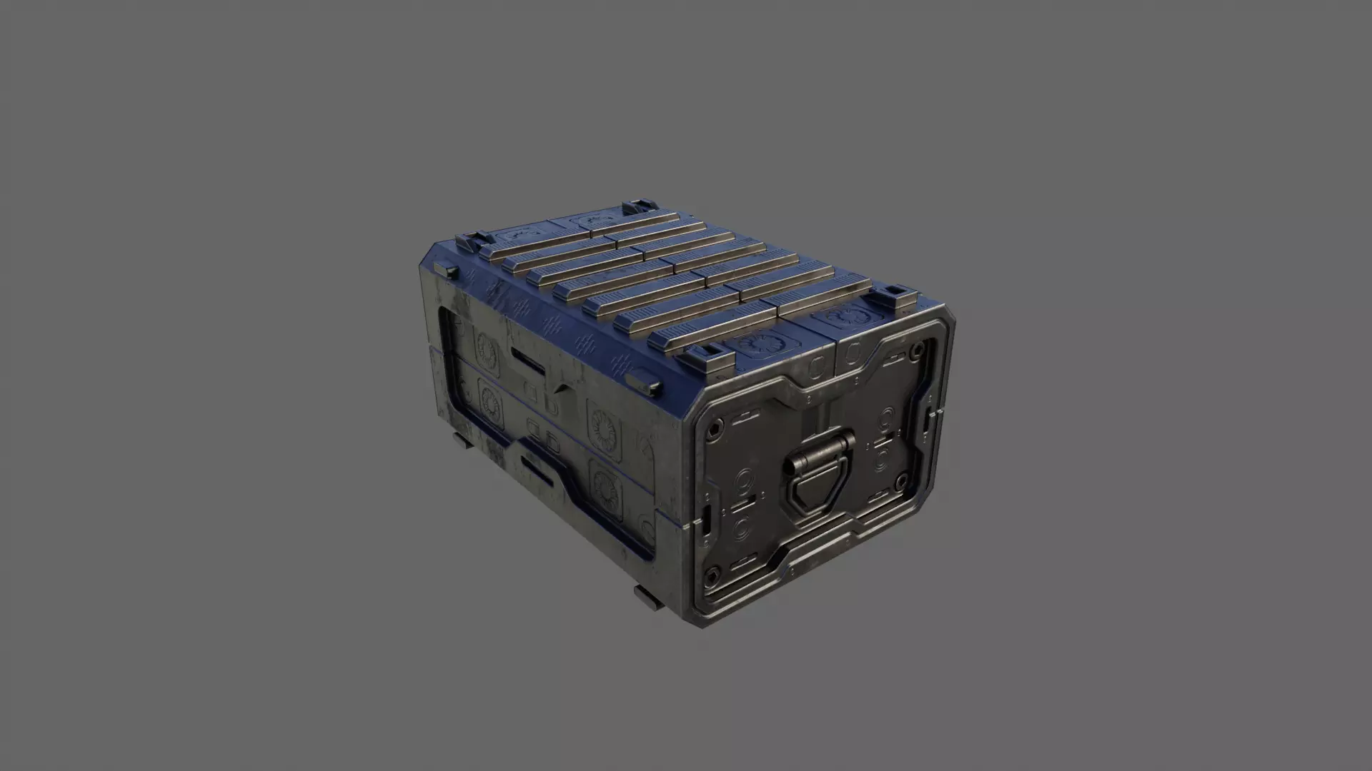 Scifi Crate Game Asset with 10 Texture Variants - PBR Unity Low-poly 3D model_24